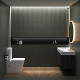 glasvilla Stand WC mit Spülkasten spülrandloses-WC bodenstehende-Toilette aus Keramik, weiß/matt schwarz  36x63x82cm, mit Absenkautomatik inkl. Spülkasten, Stand112T