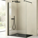 glasvilla Duschwand für Dusche Duschabtrennung Walk-In Dusche Duschtrennwand Schwarz 10mm ESG-Sicherheitsglas NANO Klarglas BRAM1/BRAM3 Bremen02K
