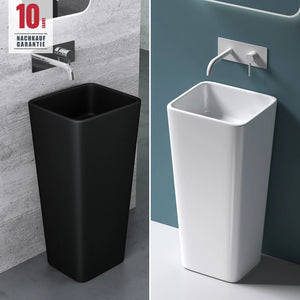 glasvilla Design Standwaschbecken freistehend Col31 aus Mineralguss Waschtisch BTH: 40x35x82cm