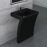 Lavabo sur pied Glasvilla, design carré, table de lavabo sur pied Col07, design en marbre reconstitué, espace de lavage, colonne de lavage, colonne sur pied