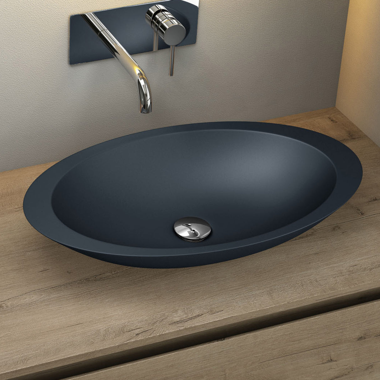Glasvilla Lavabo sobre encimera de mineral fundido Col802, Diseño moderno, superficie suave y resistente