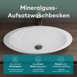 Glasvilla Lavabo sobre encimera de mineral fundido Col802, Diseño moderno, superficie suave y resistente