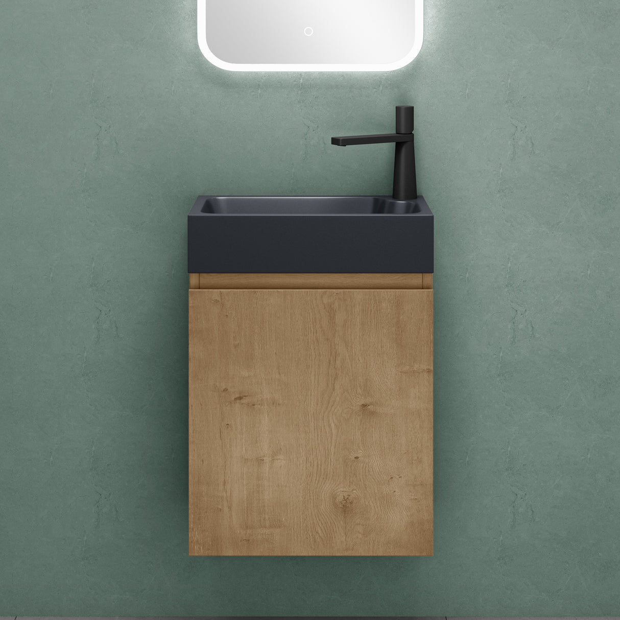 glasvilla Badmöbelset Badezimmermöbel bestehend aus Waschbecken in Anthrazit Matt und Waschbeckenunterschrank BTH: 46x26x63cm Pisa02