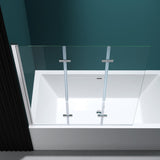glasvilla Duschwand für Badewanne Badewannenwand Badewannenfaltwand 6mm Sicherheitsglas mit NANO-Versiegelung Badewannenaufsatz Badewannentrennwand Cortona116