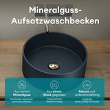 Glasvilla Lavabo Cuadrado para Encimera 40x40x15 cm, Mineralguss, Modelo Col804