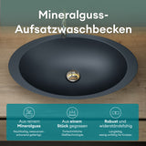 Glasvilla Lavabo sobre encimera de mineral fundido Col802, Diseño moderno, superficie suave y resistente