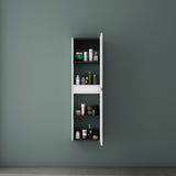 glasvilla Armoire Latérale de Salle de Bain avec 2 Portes et 4 Compartiments Étagère de Salle de Bain Armoire Polyvalente Armoire de Salle de Bain LTH 35x20x120 cm Verona