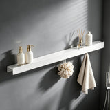 glasvilla Wandgarderobe mit Ablage und 8 Haken, Garderobenleiste mit versteckten Kleiderhaken, Kleiderstange Wandmontage  Stalo-11
