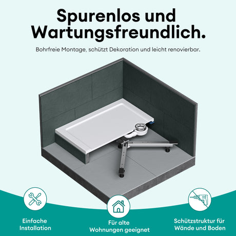 Duschwannenfüße Duschwannenfuß Brausewannenfuß Montagefuß für Duschwannen in X-Form Duschwannengestell mit 5 Stellfüßen