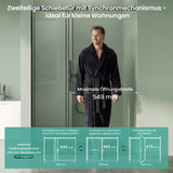 glasvilla Schiebetür für dusche, Nischentür 3-teilig Duschtür Duschakbine Duschabtrennung, 8mm Sicherheitsglas mit Nanobeschichtung, Soft-Close-System Teramo70K