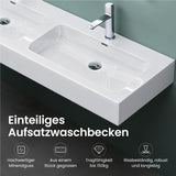 glasvilla Doppelwaschbecken Aufsatzwaschbecken Hängewaschbecken Waschbecken mineralguss Waschplatz Waschtisch Col830