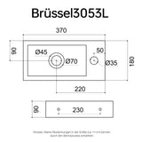 Lavabo Suspendido Glasvilla Brüssel3053 Cerámica Nano Compacta para Invitados (36 cm)