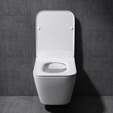 glasvilla Hänge WC Toilette Wand-WC Spülrandlos Weiß aus Keramik Wandmontage mit Absenkautomatik