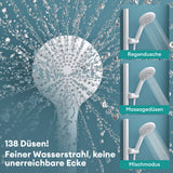 sistema de ducha glasvilla con termostato, conjunto completo de grifería de ducha con bloqueo de seguridad, ducha regulable en altura con 3 tipos de chorro y salida inferior de latón sistema de ducha9