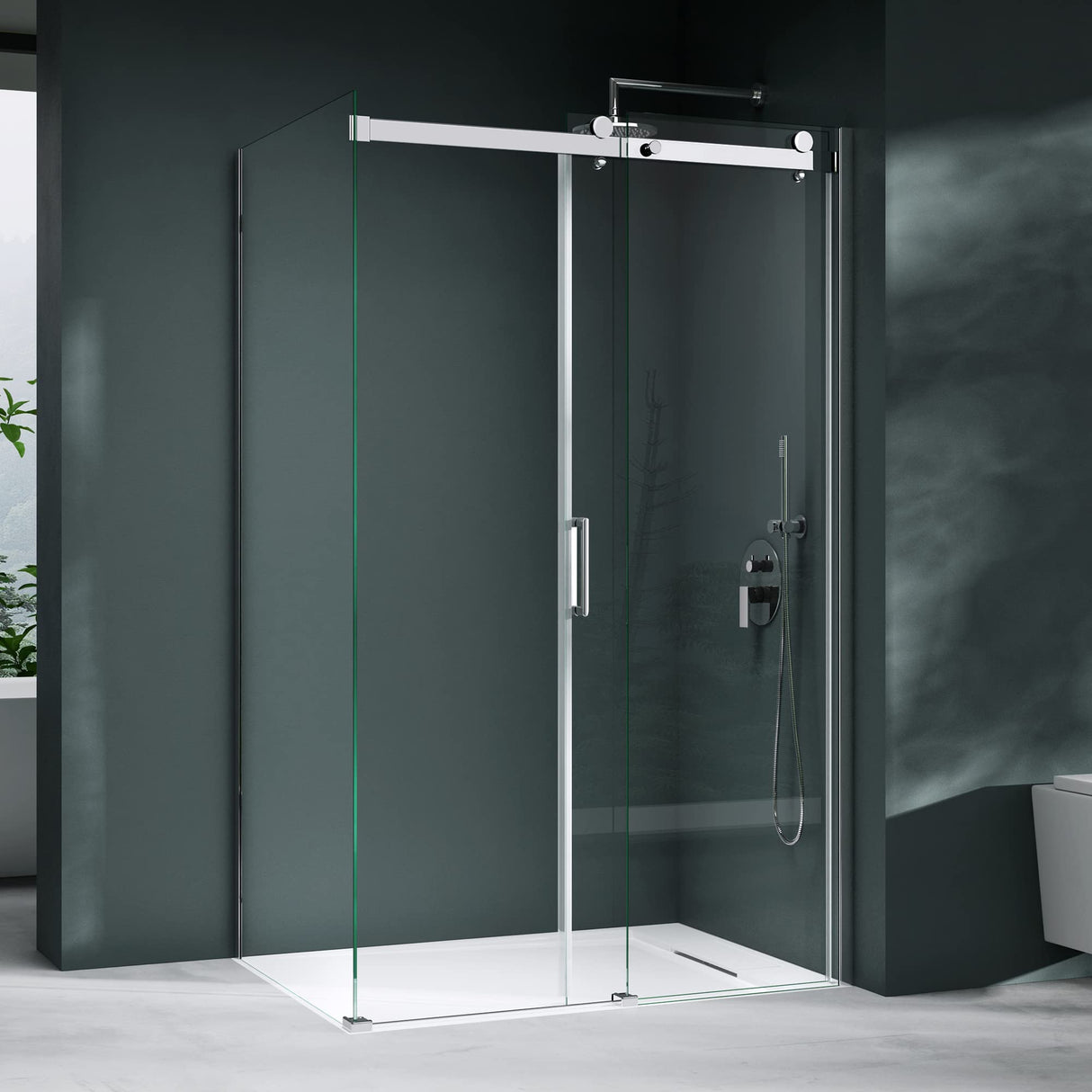 glasvilla Eckdusche Duschkabine Sicherheitsglas 8mm ESG beidseitige NANO-Beschichtung Schiebetür Dusche Ravenna17K
