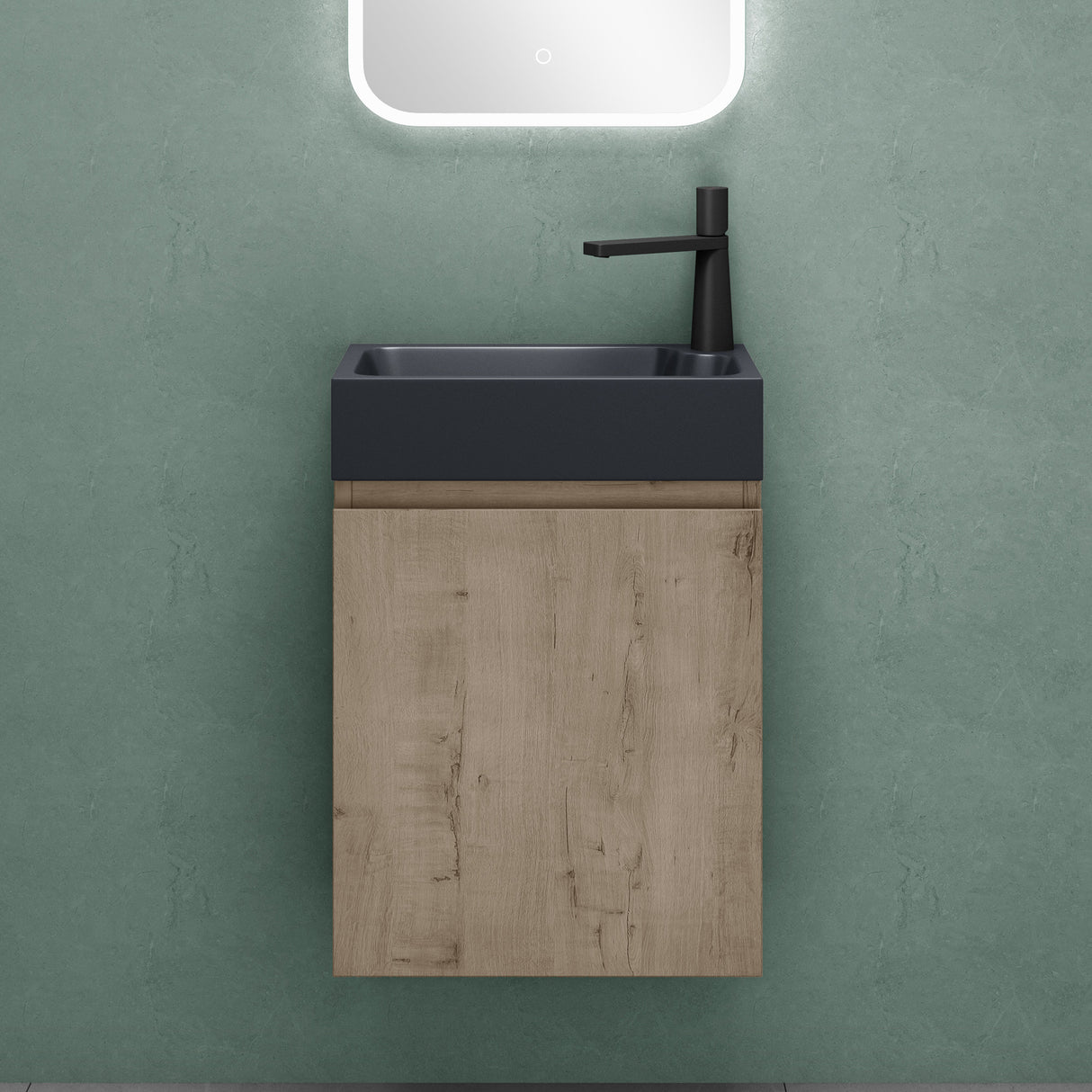 glasvilla Badmöbelset Badezimmermöbel bestehend aus Waschbecken in Anthrazit Matt und Waschbeckenunterschrank BTH: 46x26x63cm Pisa02