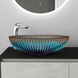 glasvilla Lavabo da Appoggio in Vetro Lavandino Bagno da Appoggio in Vetro Ovale