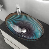 glasvilla Lavabo da Appoggio in Vetro Lavandino Bagno da Appoggio in Vetro Ovale