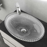 glasvilla Lavabo da Appoggio in Vetro Lavandino Bagno da Appoggio in Vetro Ovale
