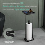 glasvilla  Porta Carta Igienica da Terra con Mensola 16x12x52cm, Porta Rotolo di Carta Igienica in Acciaio al Carbonio con Rivestimento Impermeabile e Antiruggine, Senza Installazione Reglo-04