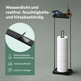 glasvilla  Porta Carta Igienica da Terra con Mensola 16x12x52cm, Porta Rotolo di Carta Igienica in Acciaio al Carbonio con Rivestimento Impermeabile e Antiruggine, Senza Installazione Reglo-04