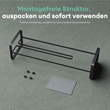 glasvilla  Porta Carta Igienica da Terra con Mensola 16x12x52cm, Porta Rotolo di Carta Igienica in Acciaio al Carbonio con Rivestimento Impermeabile e Antiruggine, Senza Installazione Reglo-04