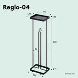 glasvilla  Porta Carta Igienica da Terra con Mensola 16x12x52cm, Porta Rotolo di Carta Igienica in Acciaio al Carbonio con Rivestimento Impermeabile e Antiruggine, Senza Installazione Reglo-04