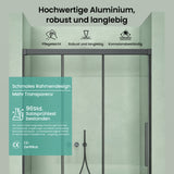 glasvilla Schiebetür für dusche, Nischentür 3-teilig Duschtür Duschakbine Duschabtrennung, 8mm Sicherheitsglas mit Nanobeschichtung, Soft-Close-System Teramo70K