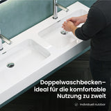 glasvilla Doppelwaschbecken Aufsatzwaschbecken Hängewaschbecken Waschbecken mineralguss Waschplatz Waschtisch Col830
