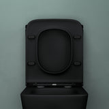 glasvilla Stand WC mit Spülkasten spülrandloses-WC bodenstehende-Toilette aus Keramik, weiß/matt schwarz  36x63x82cm, mit Absenkautomatik inkl. Spülkasten, Stand112T