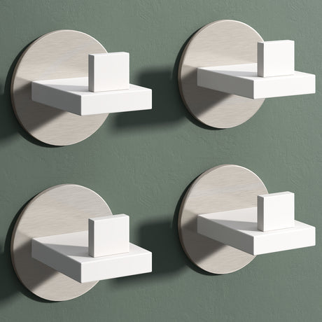 Glasvilla Design – Ganchos de pared de acero inoxidable Stalo-08 / Stalo-09 con montaje adhesivo o atornillado