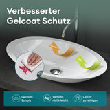 Glasvilla Lavabo sobre encimera de mineral fundido Col802, Diseño moderno, superficie suave y resistente