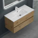glasvilla Badmöbel-Set Waschtisch mit Unterschrank Mineralguss Waschbecken Waschbeckenunterschrank  2-Schubladen Soft-Close Aqualis