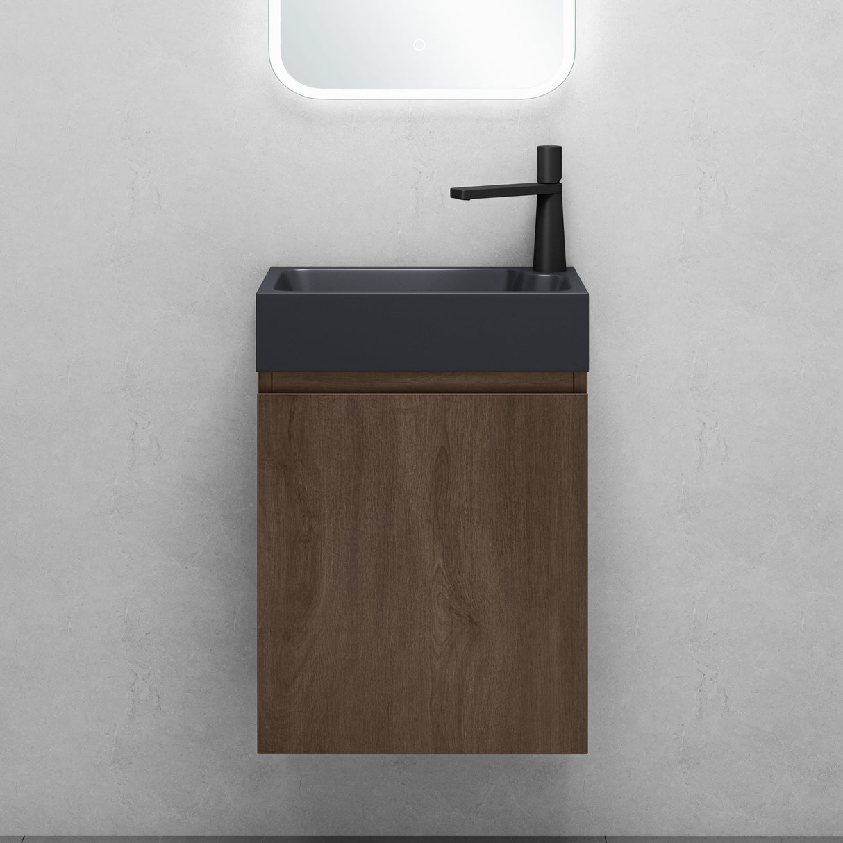 glasvilla Badmöbelset Badezimmermöbel bestehend aus Waschbecken in Anthrazit Matt und Waschbeckenunterschrank BTH: 46x26x63cm Pisa02