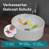 Glasvilla Lavabo Cuadrado para Encimera 40x40x15 cm, Mineralguss, Modelo Col804