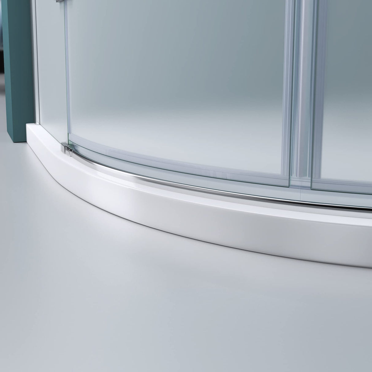 glasvilla Viertelkreis Duschkabine Milchglas Runddusche Duschabtrennung 2 Pendeltüren 6mm ESG-Sicherheitsglas Nano-Beschichtung R02K+VS