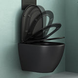 glasvilla Wand WC spülrandlos Schwarz Hänge WC spülrandlos Toilette WC mit Sitz Softclose