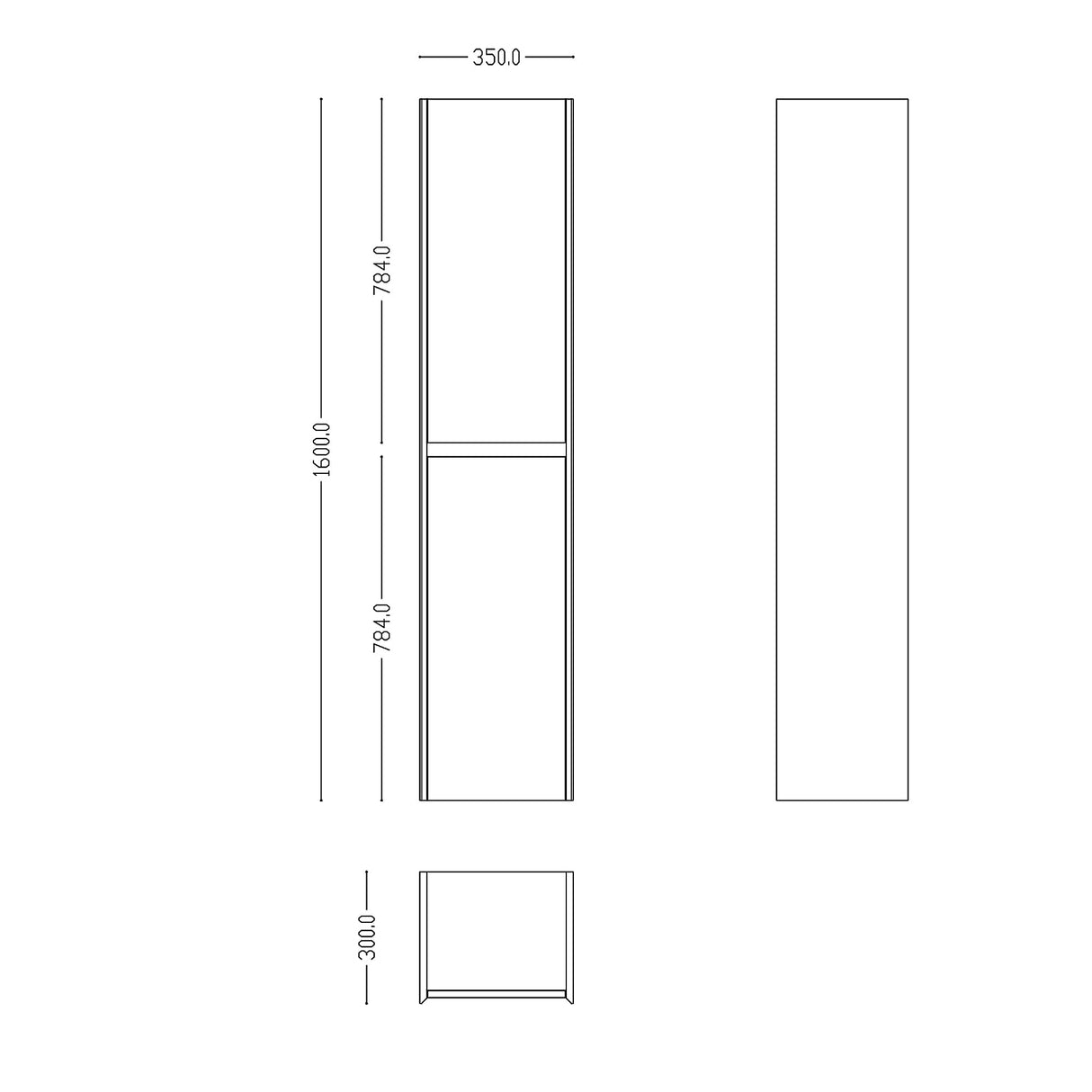 glasvilla Hochschrank Allzweckschrank Badschrank Badezimmerschrank mit 2 Türen und 6 Fächern Badregal für mehrere Funktionen BTH: 35x30x160 cm Rimo
