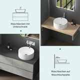 Glasvilla Lavabo Cuadrado para Encimera 40x40x15 cm, Mineralguss, Modelo Col804