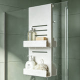 glasvilla Duschablage zum Hängen, Duschregal Ohne Bohren für Glasduschtüren, Hängeregal mit 2 Etagen und 3 Haken, Badezimmer Organizer  Oryne-01