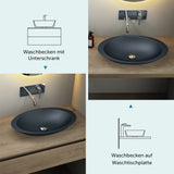 Glasvilla Lavabo sobre encimera de mineral fundido Col802, Diseño moderno, superficie suave y resistente