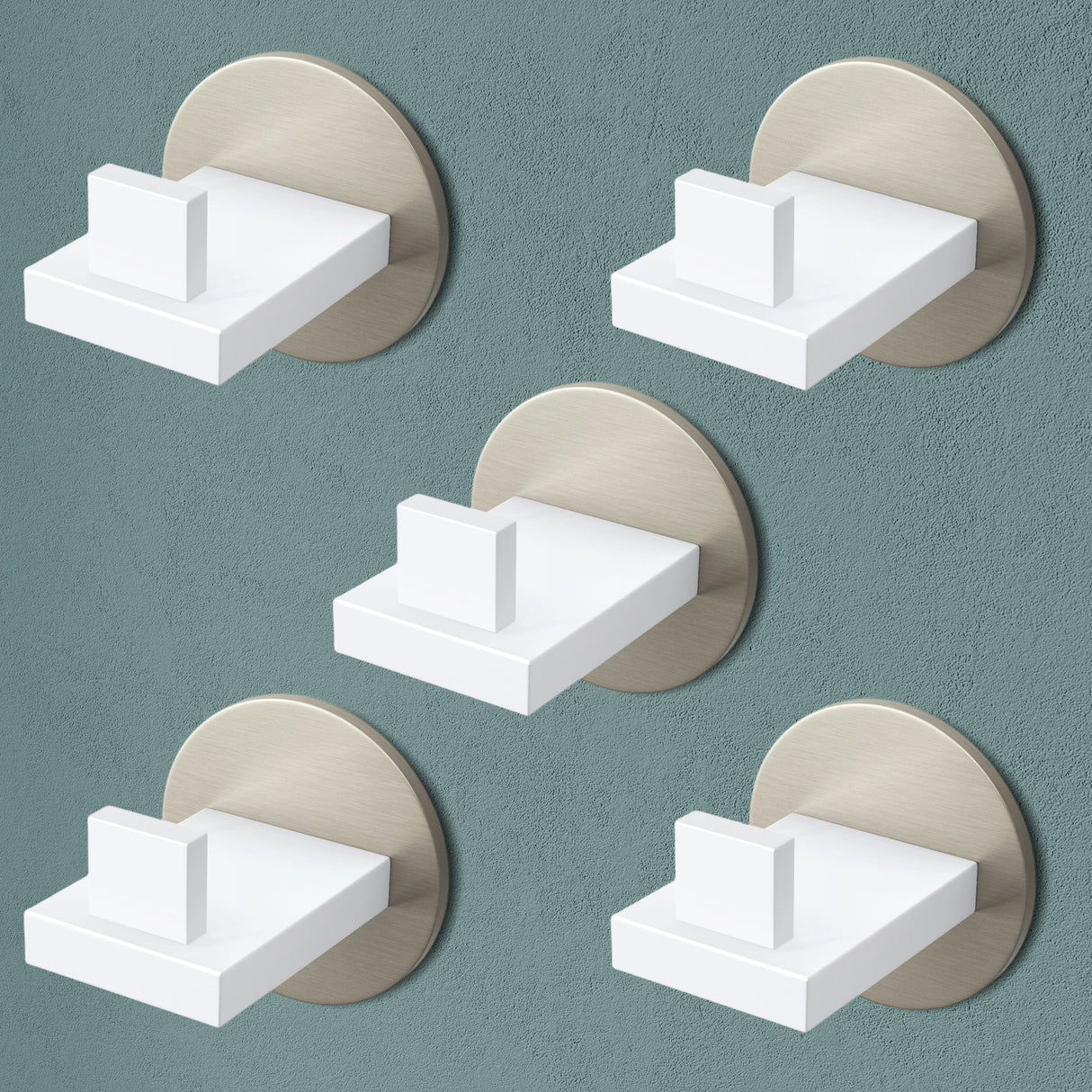 Glasvilla Design – Ganchos de pared de acero inoxidable Stalo-08 / Stalo-09 con montaje adhesivo o atornillado