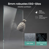 glasvilla Schiebetür für dusche, Nischentür 3-teilig Duschtür Duschakbine Duschabtrennung, 8mm Sicherheitsglas mit Nanobeschichtung, Soft-Close-System Teramo70K