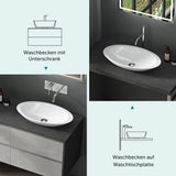 Glasvilla Lavabo sobre encimera de mineral fundido Col802, Diseño moderno, superficie suave y resistente