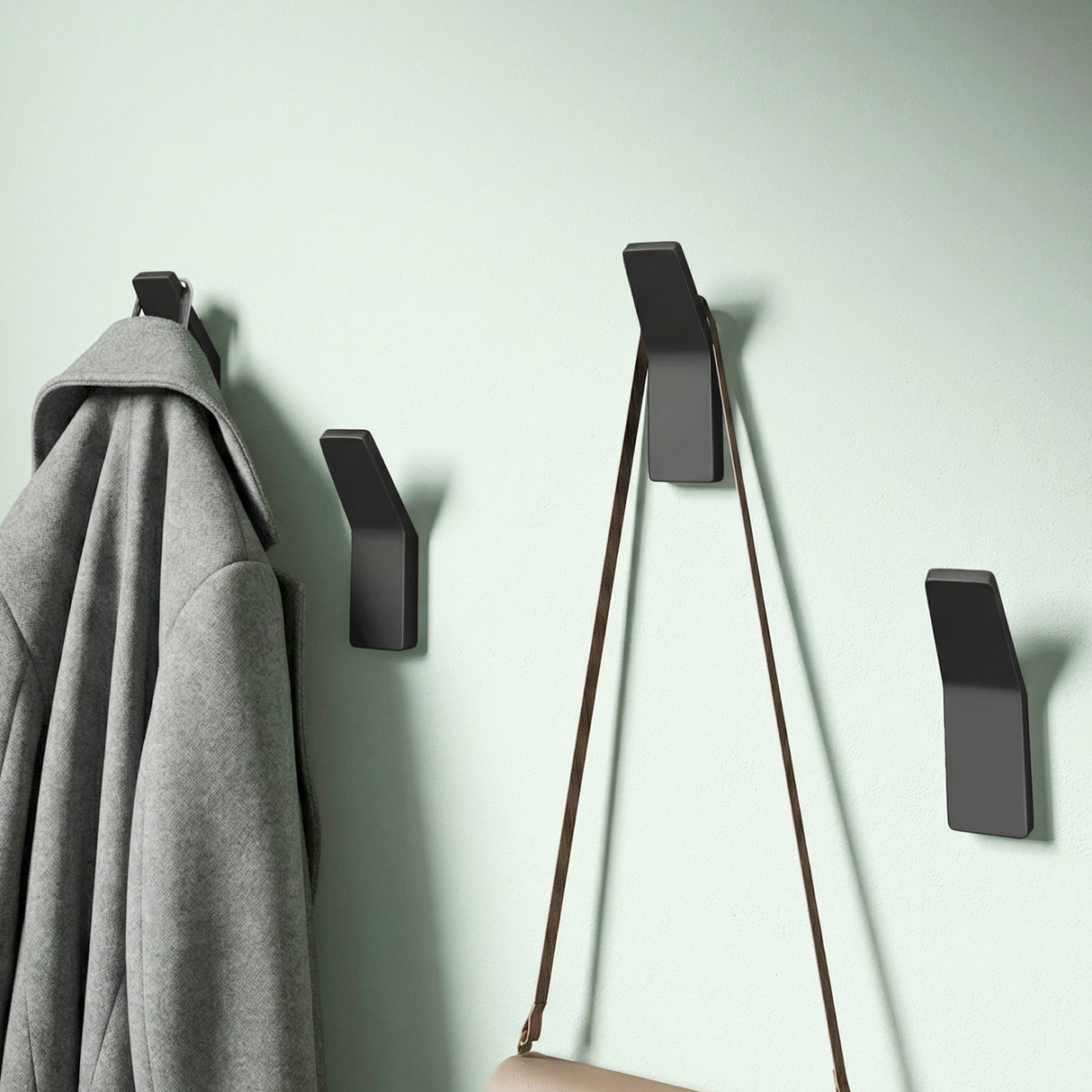 glasvilla Kleiderhaken Garderobenhaken 4 Stück, Wandhaken zum Bohren oder Kleben für Schlafzimmer, Badezimmer, Kleiderschrank, Wohnzimmer Stalo-13