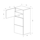 glasvilla Schuhschrank Schuhkommode mit 3 Schränken BTH: 45x36x120 cm Schuhregal Möbel Schuhschrank02