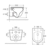 inodoro suspendido glasvilla sin borde negro inodoro suspendido sin borde inodoro con asiento Softclose