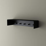 glasvilla Handtuchhaken mit Ablage Schwarz matt 50x10x10 cm aus Edelstahl Wandregal mit Hakenleiste, Handtuchhalter Wandmontage inkl. 5 Haken, MMF257