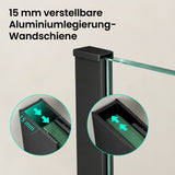 glasvilla Duschwand für Dusche Duschabtrennung Walk-In Dusche Duschtrennwand Schwarz 10mm ESG-Sicherheitsglas NANO Klarglas BRAM1/BRAM3 Bremen02K