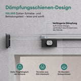 glasvilla Porta Scorrevole in Vetro Temperato 8mm, Binario e Maniglia in Lega di Alluminio per Bagno Cucina Studio Ufficio, Muranino-001